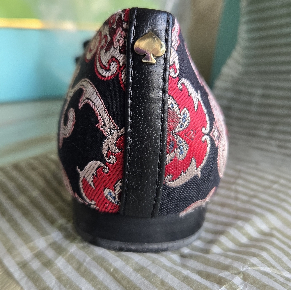 Kate Spade Brocade Flats With Velvet Bow, NIB, Sz. 8 - Picture 5 of 10